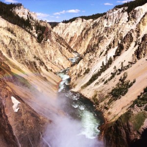 Stunning Grand Canyon of the Yellowstone. Complete with rainbow