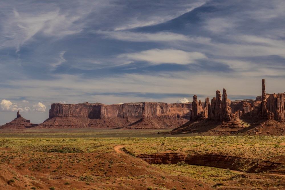Chimney Rock jutting out from the mesa